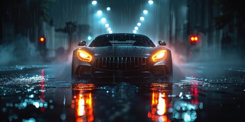 Night Drive in the Rain