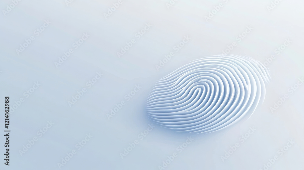 Fototapete a detailed close-up of a fingerprint with a frosted glass effect, creating a smooth and elegant appe