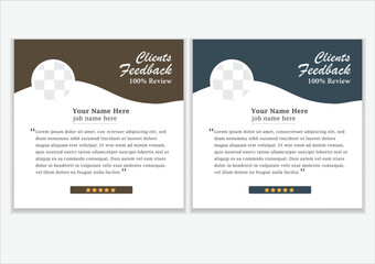  Creative testimonials ,Vector templates, client testimonial design,  Review design, Feedback template, Clients review, customer feedback, social media post.
