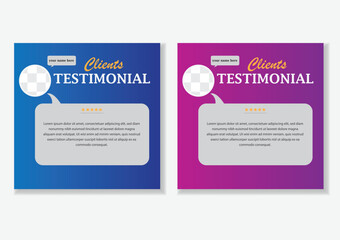  Creative testimonials ,Vector templates, client testimonial design,  Review design, Feedback template, Clients review, customer feedback, social media post.