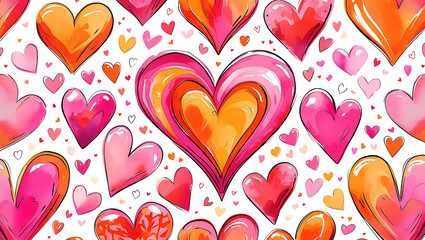 Seamless pattern with heart shape wishing card
