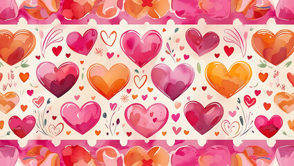 Seamless pattern with heart shape wishing card
