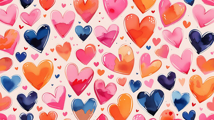 Seamless pattern with heart shape wishing card
