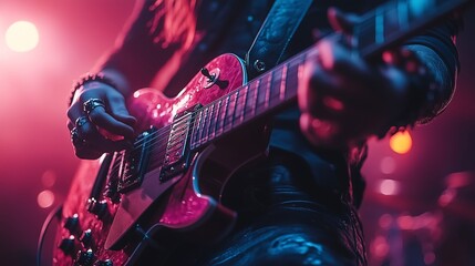 Obraz premium Electric Guitar Performance on Stage