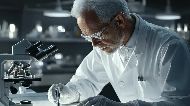 2_Dedicated Scientist in Biotechnology Laboratory with Petri Dish