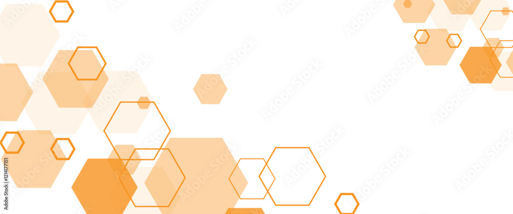 Poster Geometric abstract background with simple hexagonal elements. Medical, technology or science design