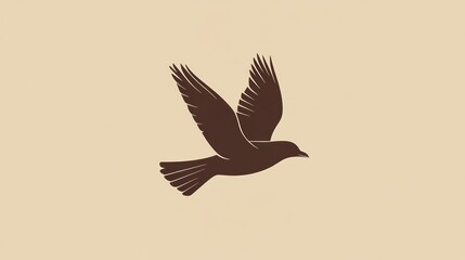 Serene Flight: A Brown Bird in Mid-Air