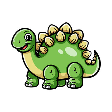 recommend clip art: fun stegosaurus cartoon character isolated colored drawing line art style sketch classic vintage design illustration
