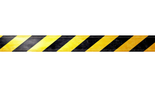 Black and Yellow Diagonal Striped Safety Tape for Industrial and Safety Use