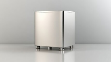 Sleek white refrigerator, modern minimalist design for efficient kitchen storage