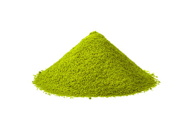 pile of green tea powder isolated on a transparen png.