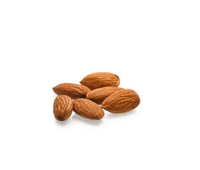 Heap of almonds isolated on transparen png - clipping path included