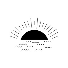 Sunset icon vector. Sunrise illustration sign. Sun symbol or logo.