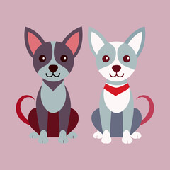 two Dog vector design