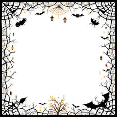 halloween frame with spider and bats