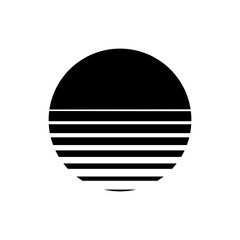 Sunset icon vector. Sunrise illustration sign. Sun symbol or logo.