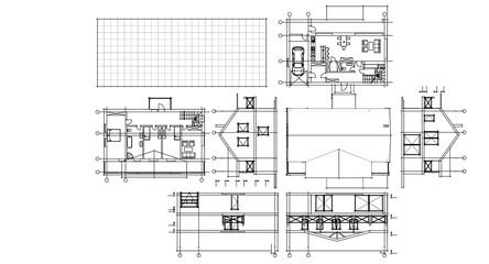 house architectural project sketch 3d illustration	
