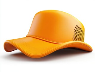 Detailed view of a bright yellow cap with breathable mesh front for enhanced comfort