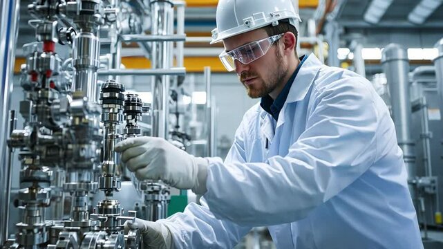 Maintenance staff performs routine checks on equipment, ensuring smooth operation across the production floor