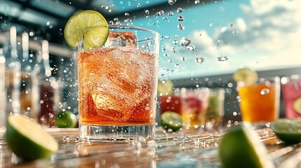 Rooftop iced tea summer party drinks