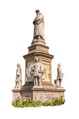 Monument to Leonardo da Vinci with four disciples isolated, Milan