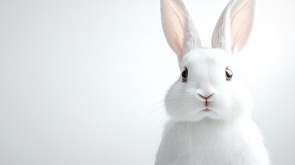 Fototapeta premium Charming Easter bunny in stylish attire with ample copy space for festive messages