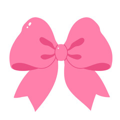 Pink Coquette ribbon bow aesthetic illustration