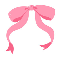 Pink Coquette ribbon bow aesthetic illustration