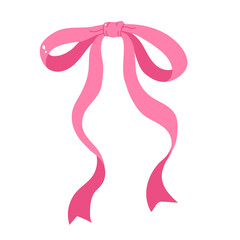 Pink Coquette ribbon bow aesthetic illustration