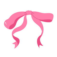 Pink Coquette ribbon bow aesthetic illustration