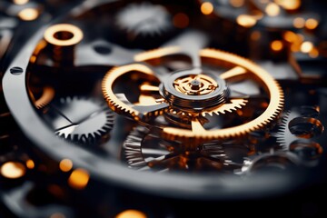 A glimpse inside a wristwatch, showcasing intricate gears and mechanisms in motion