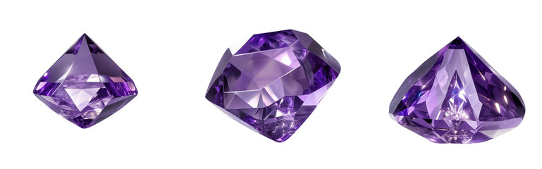 Fototapeta premium Purple Crystal Isolated on Transparent Background png 