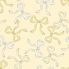 Polka Dot Bow Seamless Pattern