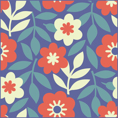  Seamless botanical wildflowers pattern. Abstract botany flowers background. style for fabric, banners, wallpaper.