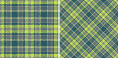 Stylish herringbone and plaid patterns in teal, grey, and lime green.  Perfect for textile design, fashion, website backgrounds, or packaging.  Seamless repeat textures offer versatile design options.