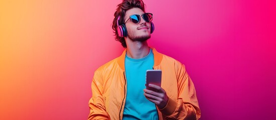 influencer or streamer boy with mobile phone