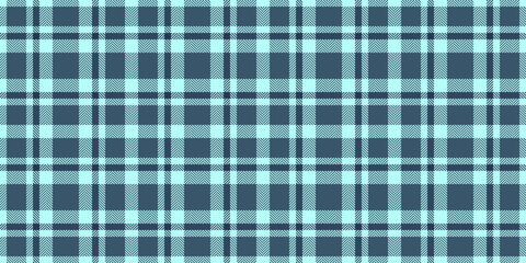 Cool seamless tartan check, brazil pattern background texture. Decorating vector fabric plaid textile in cyan and light colors.