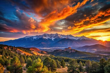 Colorado's Pikes Peak: A breathtaking 4K vertical timelapse of a vibrant sunset over the Rocky Mountains.