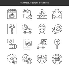 Car Free Day Icons Pack