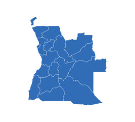 Angola Map vector icon. Minimalistic Colorful Map of Angola.