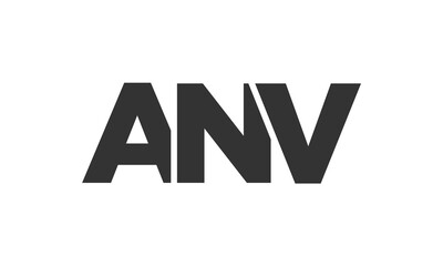 ANV logo design template with strong and modern bold text. Initial based vector logotype featuring simple and minimal typography. Trendy company identity.