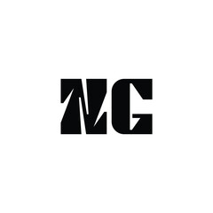 Fototapeta premium NG monogram logo design letter text name symbol monochrome logotype alphabet character simple logo