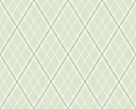 Argyle pattern of geometric rhombus. Harlequin check wallpaper design. Classic diamond shaped textile material for web background, print fabric clothing, sweater, wrapping paper, gift card, invitation