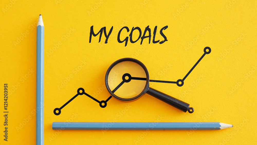 Poster my goals are shown using the text. motivate to personal development and growth
