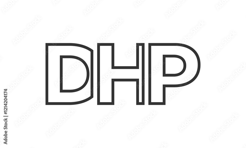 Fototapete dhp logo design template with strong and modern bold text. initial based vector logotype featuring s