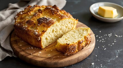 Freshly Baked Grytebr&oslash;d with a Golden Crust (Casserole Bread) (Norwegian Cuisine)