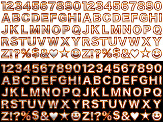 文字フチ9橙、6白