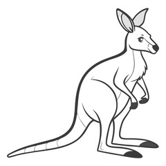 Simple kangaroo clipart with white background.