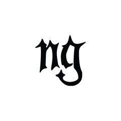 NG monogram logo design letter text name symbol monochrome logotype alphabet character simple logo