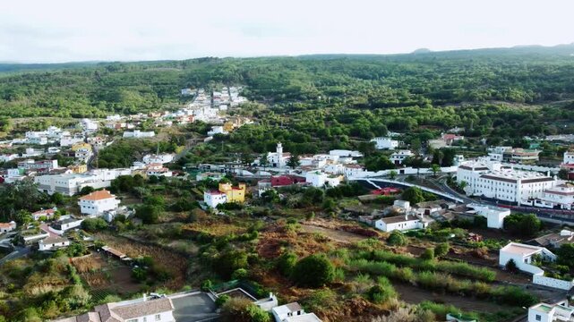 Aerial view from the viewpoint of El Tanque on the island of Tenerife.